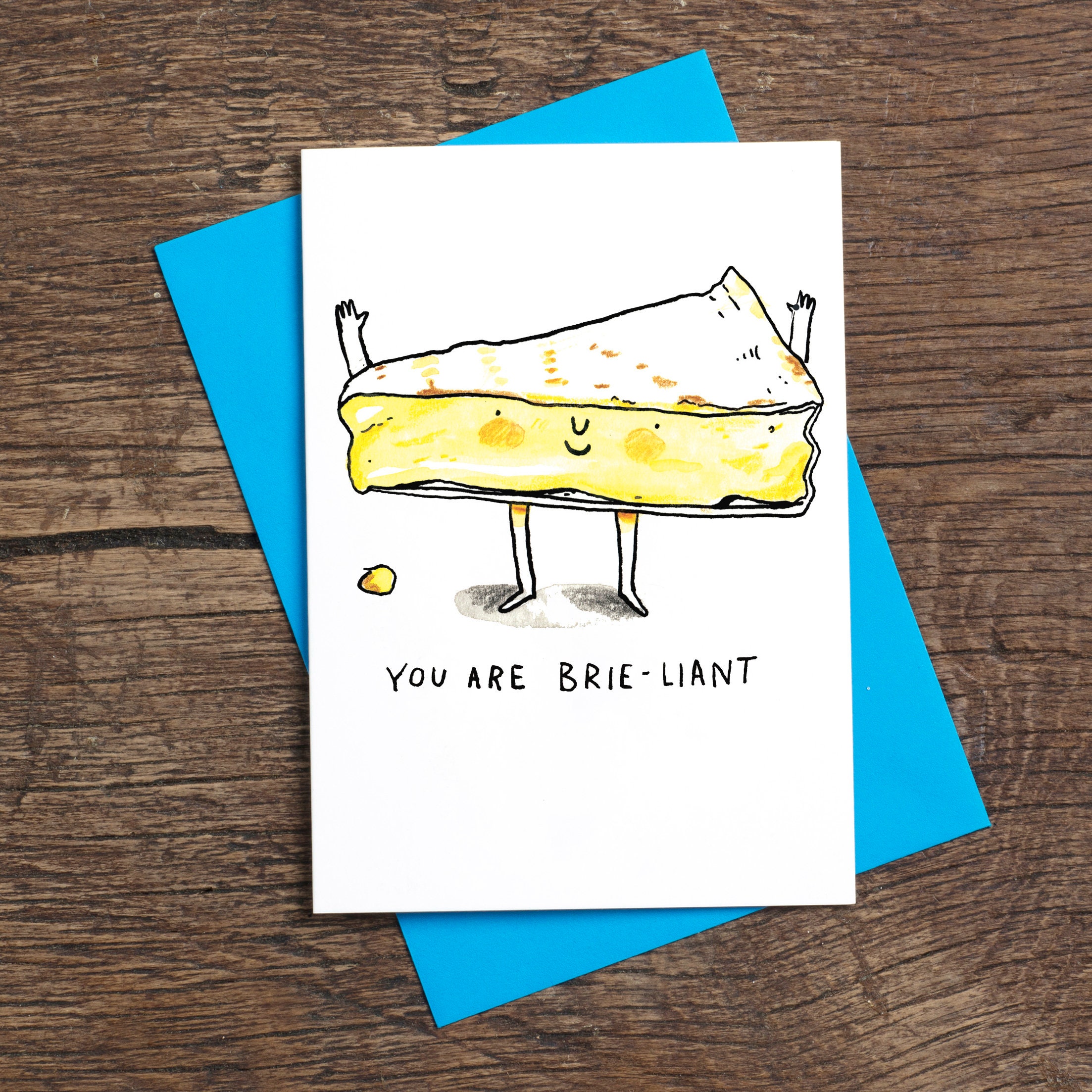 You Are Brieliant Greetings Card Humour Pun Cheese Etsy UK
