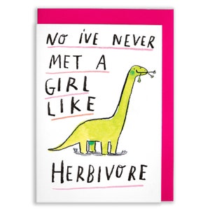 No Non ho mai incontrato una ragazza come Herbivore - musica , dinosauro , animali , compleanno , biglietto di auguri , romanticismo , vegano