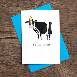 Legend Dairy * Cartão de Saudações * Humor * Trocadilho * Vacas * Festa