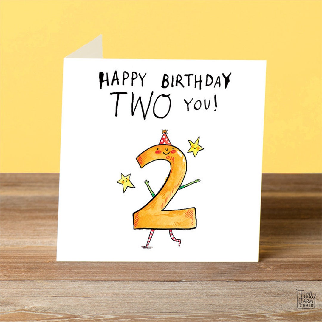 Happy Birthday TWO You Birthday Party Celebrate Illustration Numbers - Etsy