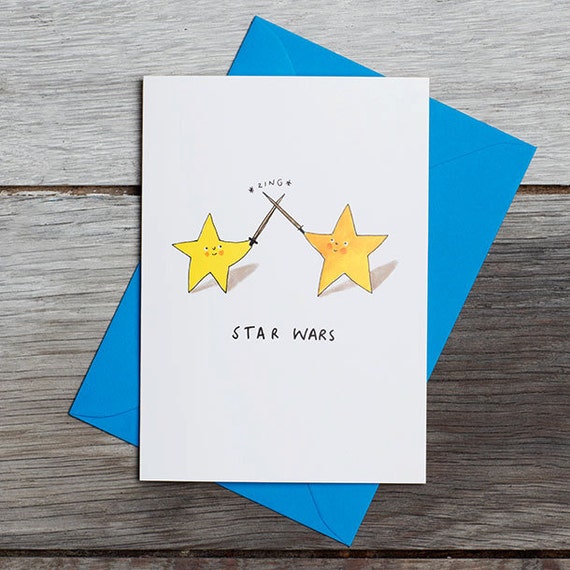 Star Wars Greetings Card Humour Pun Joke Etsy