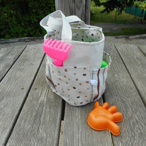 Bucket bag, beach bag, utensil