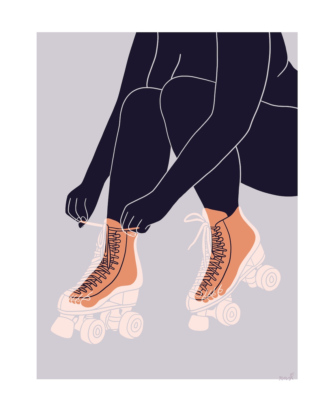 Roller Skating Art Print Quad Skate Art Roller Derby Wall Etsy Canada