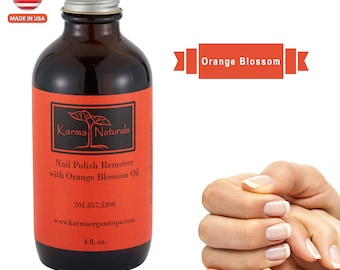 Removedor de esmalte de flor de laranjeira, fórmula à base de óleo natural