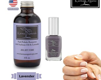 Quitaesmalte de uñas de soja y lavanda – Sin acetona, vegano y libre de crueldad animal.