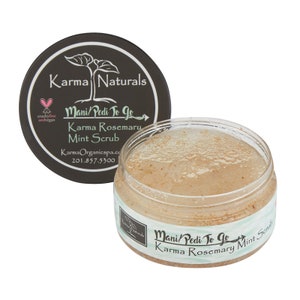 Karma Organic Rosemary Body Scrub – Natural Dead Sea Salt Exfoliate Scrub for Women-8 oz