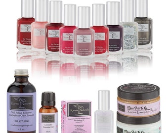 Weihnachts Nagellack Set – schadstofffrei, mit Lavendel Öl & Entferner