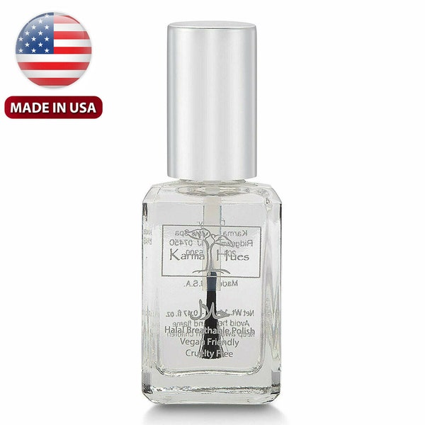 Karma Organic Halal Certified Nail Polish-Truly Respirable Cruelty Free et Vegan-Oxygen Permeable Wudu (Top Coat respirant - Anastasia)