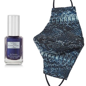 Karma Naturals Nail Polish Non-Toxic Vegan and Cruelty-Free with Matching fashion face mask Breathable Washable Reusable for Men & Women