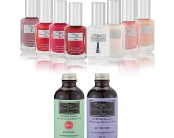 Weihnachts Nagellack Set - Ungiftige vegane Nailart, natürlicher Entferner (10er Pack)