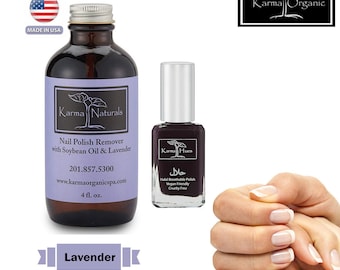 Soybean Lavender Nail Polish Remover - Acetone free with Amazing Halal Certified Nail Polish (Truly Breathable Vegan & Cruelty Free)