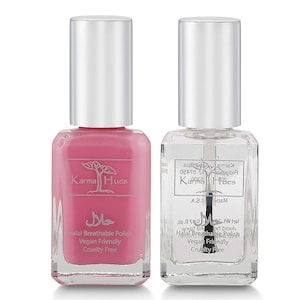 Halal Nail Polish with Amazing Truly Breathable Top Coat Cruelty Free and Vegan - Oxygen Permeable Wudu Friendly Nail Enamel