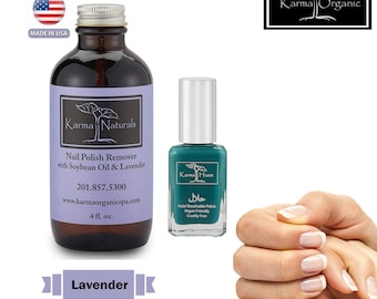Karma Organic Halal Nail Polish Bundle | Malala Nail Polish & Lavender Acetone-Free Nail Polish Remover | Vegan, Non-Toxic Nail Care