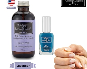 Karma Organic Halal Nail Polish Bundle | Dariya Nail Polish & Lavender Acetone-Free Nail Polish Remover | Vegan, Non-Toxic Nail Care
