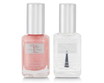 Karma Organic Nagellack Bündel | Erster Kuss + Triple 5 Base Coat | Ungiftige vegane Nagelpflege