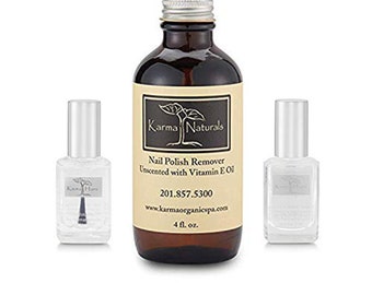 karma organic Unscented Nail Polish Remover 4 OZ with Gel Finish Top Coat Beauty (Triple 5 Base Coat Nontoxic Nail Treatment Cruelty-Free)