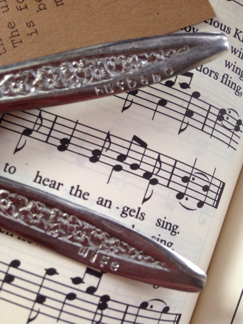 Husband and Wife vintage hand stamped Forks Hosea 2:19-20