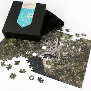 Meine Heimatstadt Personalisiertes Holzpuzzle aus Holzluftbild - 300-Teile-Holzpuzzle, Einweihungsparty-Geschenkideen Puzzle-Liebhaber Neues Zuhause