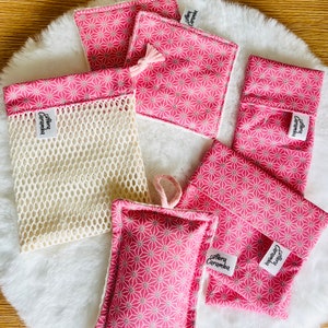 travel kit - zero waste beauty / toothbrush case / soap case / wipes / soap net / washable sponge.