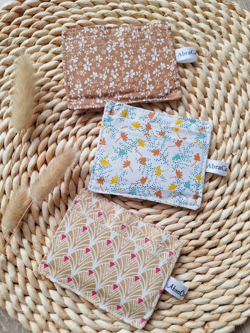 Porte cartes en tissu pratiques, multipoches, cartes de visite, porte monnaie image 4