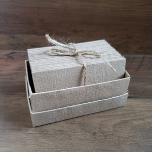 50-100 Stück verschiedene kraftbraune Blanko-Visitenkarten/ umweltfreundliche Blanko-Visitenkarten/ handgemachte weiße Namenskarten aus Recyclingpapier/ Rsvp