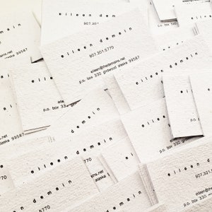 Biglietto da visita ecologico bianco in carta riciclata fatta a mano - 100 pezzi/biglietto da visita riciclato stampato/biglietti da visita personalizzati