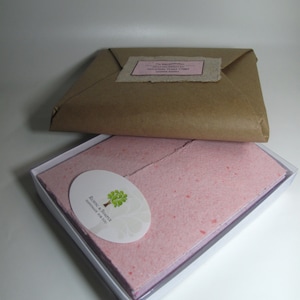 Carta de papelería hecha a mano 8 hojas - 11" x 6 3/4" - carta de amor de colores surtidos 2 pliegues