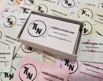 100 sheets of 2" x 3.5" Printed Business Card from handmade recycled paper/ Name card 100 sheets/ Business Card / Personalized