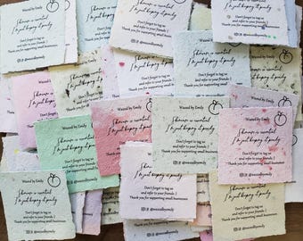 100 sheets of 3" x 3" Printed Business Card from handmade recycled paper/ Name card 100 sheets/ Business Card 3inch square / Personalized