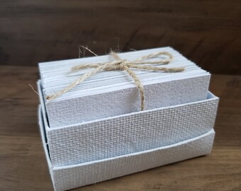 50-100 pcs assorted whites blank business card/ ready for your business stamp/ eco-friendly business card/ handmade white recycled paper