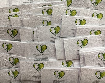 Eco friendly business card from handmade recycled paper printed in  color - 100 pcs/ printed namecards/ custom-made business cards
