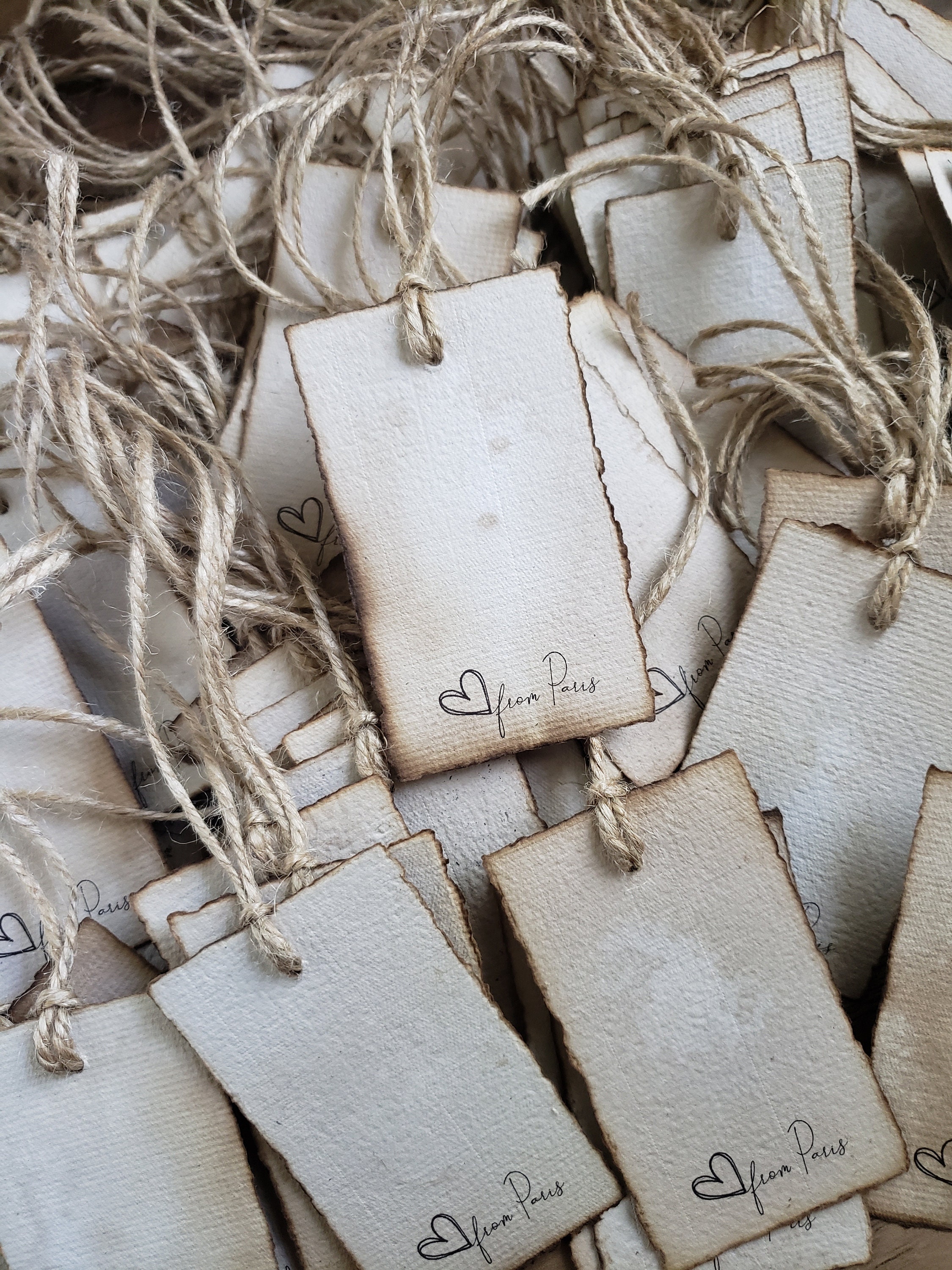 100 Sheets of 3.5 X 2 Inch Blank Vintage Note Tags / Custom Vintage ...