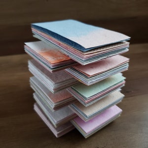 50/100 peças cartão de visita em branco cores sortidas/cartão de visita de papel reciclado feito à mão/cartão de visita ecológico