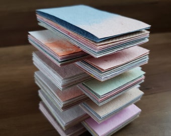 50/100 pcs blank business card assorted colors/ handmade recycled paper business card/ eco-friendly business card