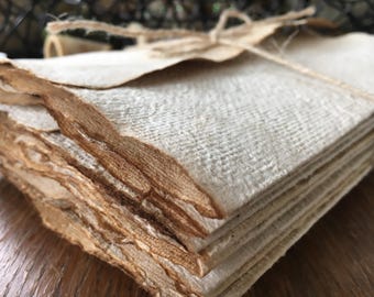 Vintage Stationery/ Distressed Look Handmade Letter Stationery/ Coffee stained stationery/ Coffee Stained Paper/ 8 sheets - 11" x 6 3/4"