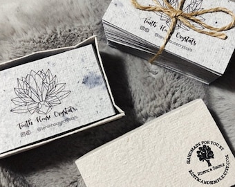 Granite Eco friendly business card from handmade recycled paper - 100 pcs/ printed recycled business card/ custom-made business cards