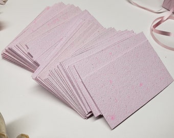 50 pcs assorted speckled pink blank business card/ ready for your business stamp/ eco-friendly business card/ handmade recycled paper