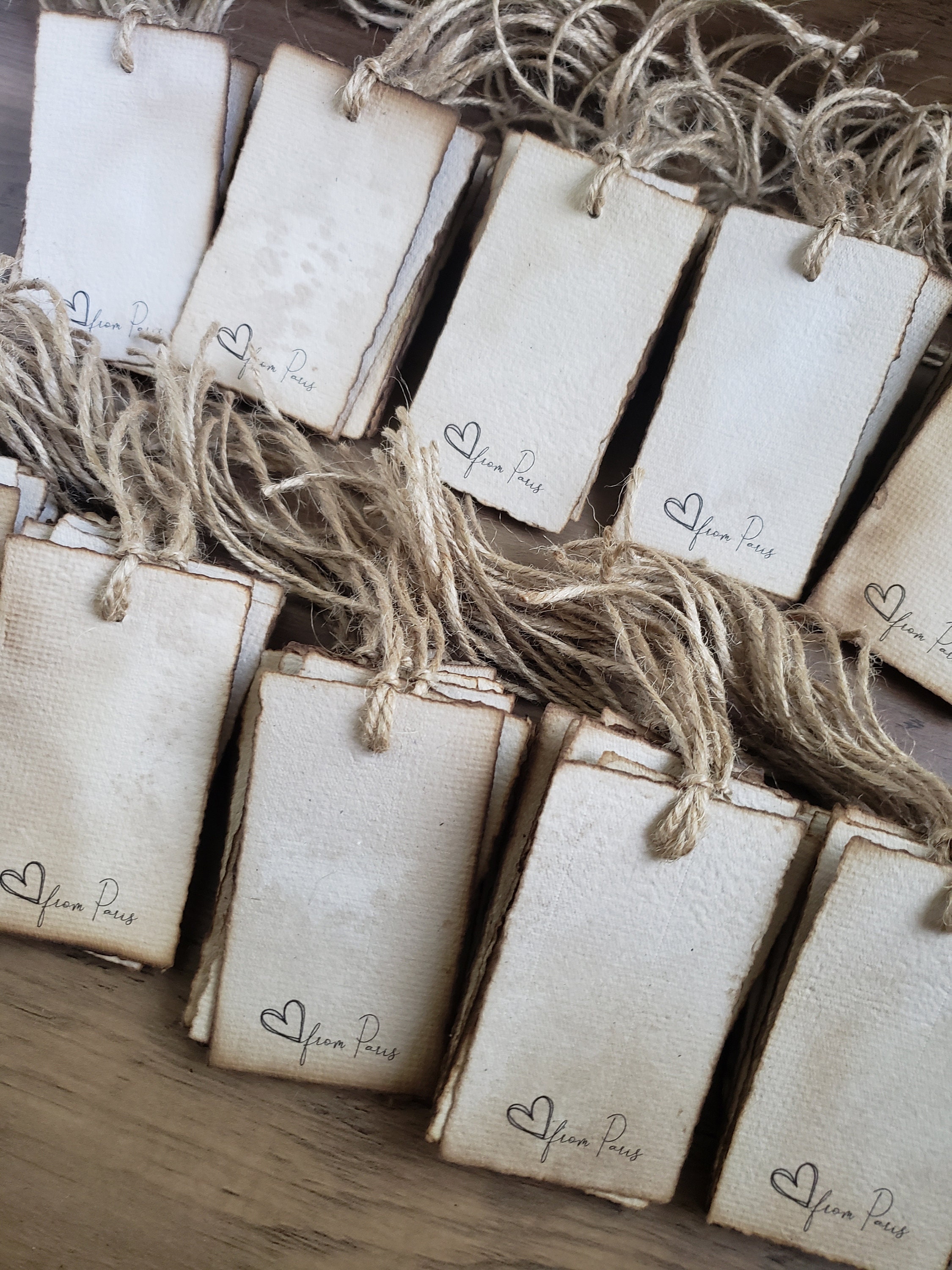 100 Sheets of 3.5 X 2 Inch Blank Vintage Note Tags / Custom Vintage ...