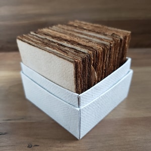 50-100  Sheets of 3x3 Vintage Note Paper/ Distressed Look Paper/ Coffee Stained Paper/ Handmade Recycled Blank Paper/ Vintage Notepad