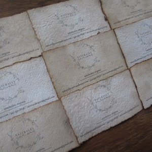 Style vintage imprimé respectueux de l'environnement/Carte tachée de café à partir de papier recyclé fait main/Carte de visite personnalisée/Carte de visite rustique - 100 pièces