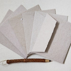 Carte en papier recyclé fait main brun Kraft - ensemble de 6/ Enveloppes Kraft/ Cartes vierges Kraft/ Cartes rustiques
