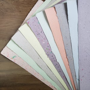 Assorted Handmade Recycled Paper - 8&quot; x 10.5&quot; Assorted Colors #2 - 10 sheets plus 1 free
