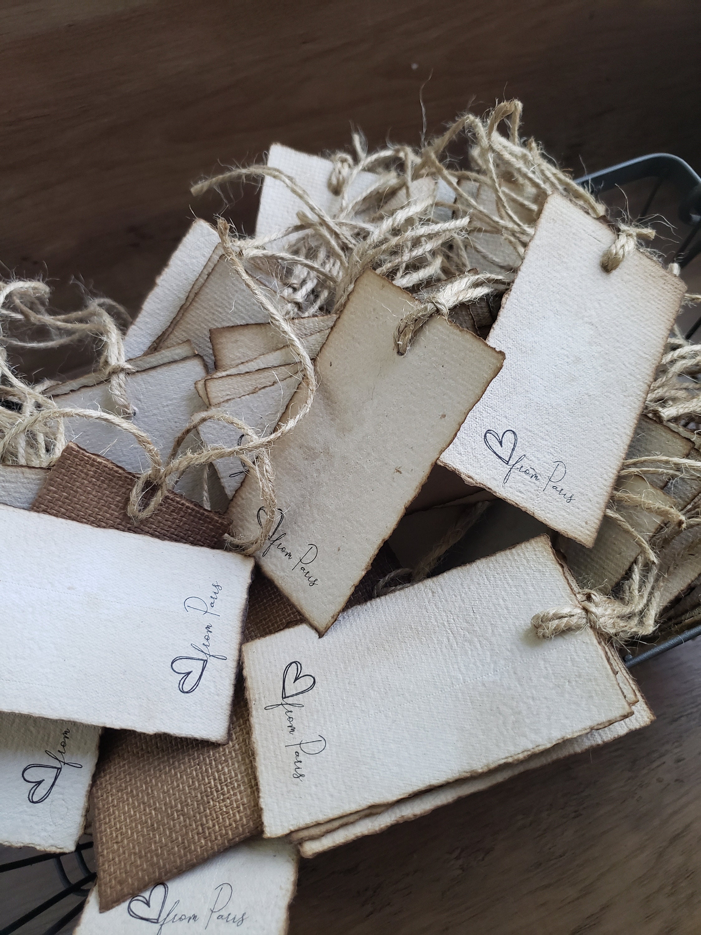 100 Sheets of 3.5 X 2 Inch Blank Vintage Note Tags / Custom Vintage ...