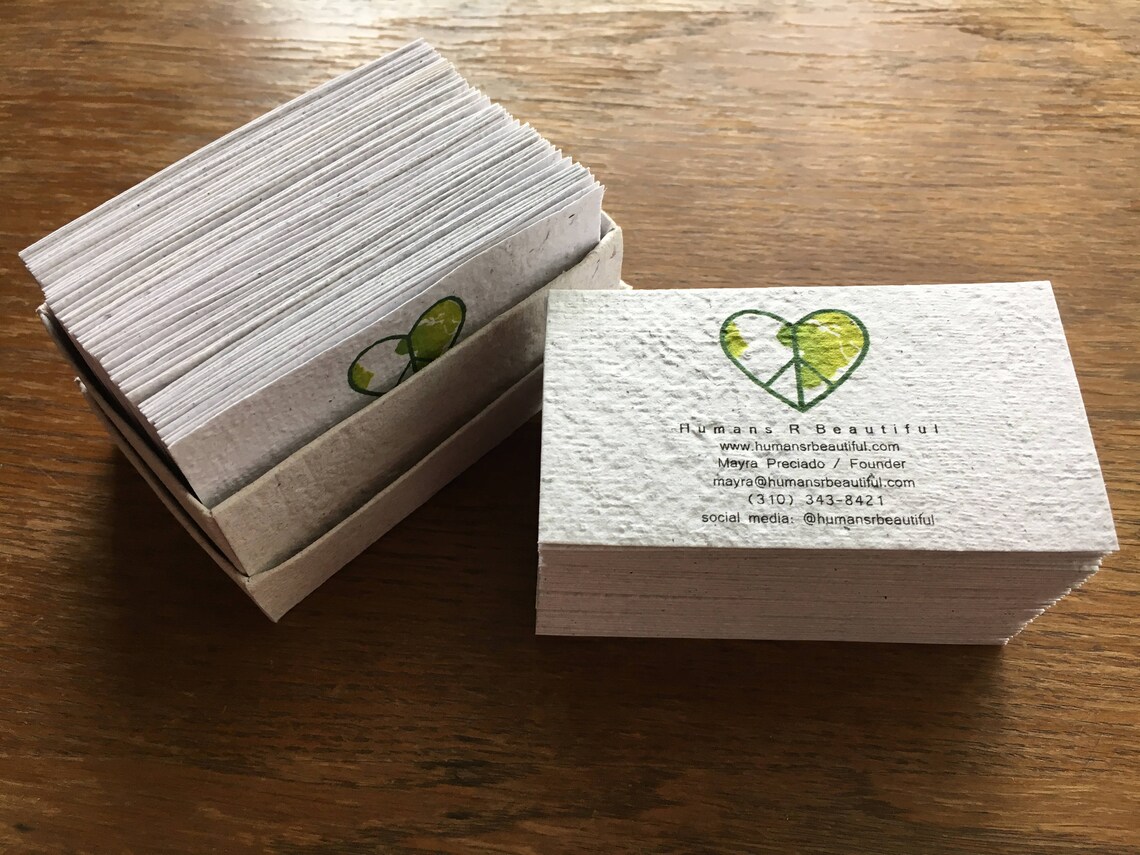Eco friendly business card from handmade recycled paper Etsy