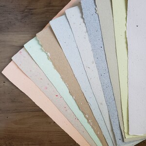 Assorted Handmade Recycled Paper - 8&quot; x 10.5&quot; Assorted Colors #2 - 10 sheets
