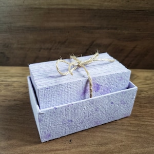 50-100 stuks lavendel sakura blanco visitekaartje / milieuvriendelijk blanco visitekaartje / handgemaakt wit gerecycleerd papier naamkaartjes / rsvp
