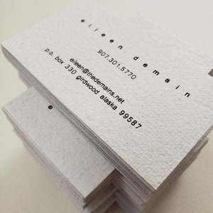 White Eco friendly business card from handmade recycled paper 100 pcs/ printed recycled business card/ custom-made business cards image 5