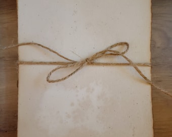 Handmade Coffee Stained Stationery - Vintage Recycled Paper, 10/20 Sheets