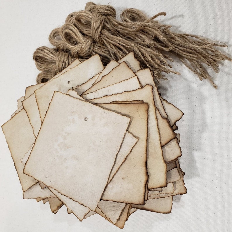 50-100 Sheets of 3 X 3 Blank Vintage Note Tags / Distressed Look Paper ...