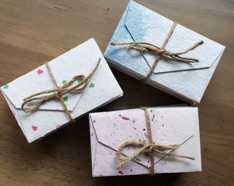 30 mini recycled envelopes without insert/ assorted color envelopes / gift card holders/ business card holder/ handmade from recycled paper